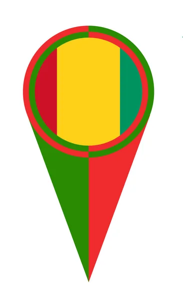 Guinea Térkép Mutató Pin Ikon Helye Zászló Marker — Stock Vector