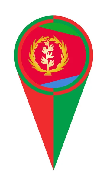 Eritrea Mapa Puntero Pin Icono Ubicación Bandera Marcador — Vector de stock