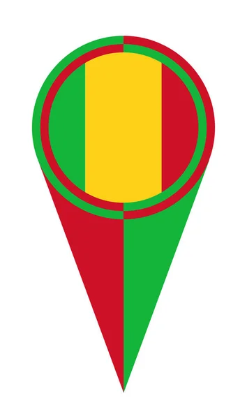 Mali Mapa Ponteiro Pino Ícone Localização Marcador Bandeira — Vetor de Stock