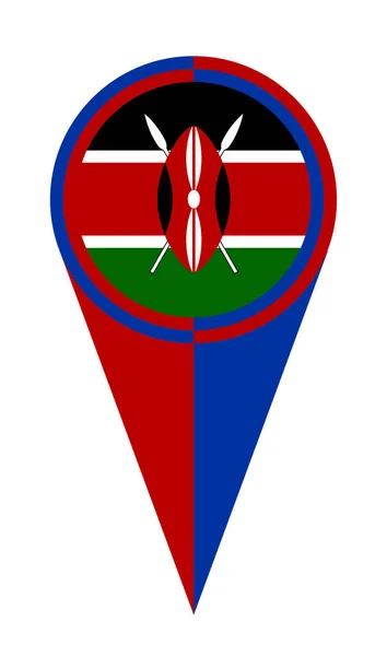 Kenya Map Pointer Pin Icon Marker — стоковий вектор