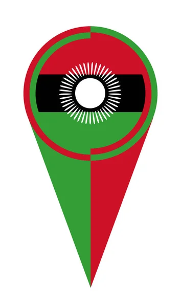 Malawi Mapa Puntero Pin Icono Ubicación Bandera Marcador — Archivo Imágenes Vectoriales