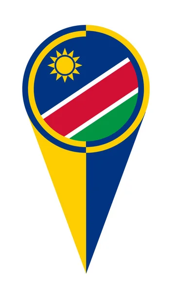 Namibia Karte Zeiger Pin Symbol Standort Flagge Marker — Stockvektor