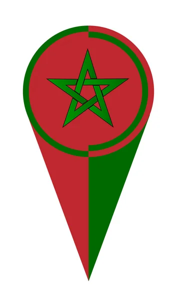 Maroc Carte Pointer Pin Icône Emplacement Drapeau Marqueur — Image vectorielle