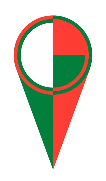 Madagaskar Karte Zeiger Pin Symbol Standort Flagge Marker — Stockvektor