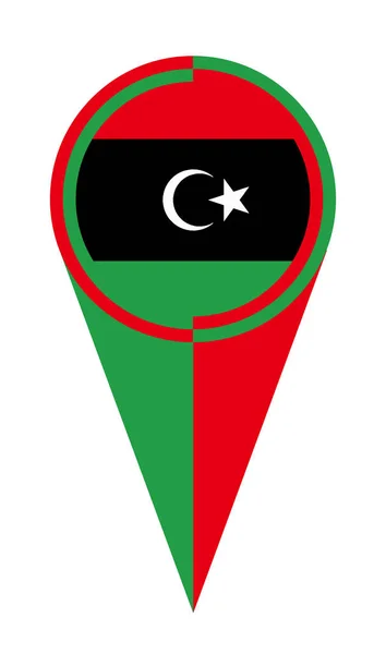 Libia Mapa Puntero Pin Icono Ubicación Bandera Marcador — Archivo Imágenes Vectoriales