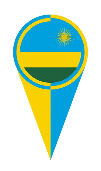 Ruanda Mappa Puntatore Pin Icona Posizione Flag Marker — Vettoriale Stock
