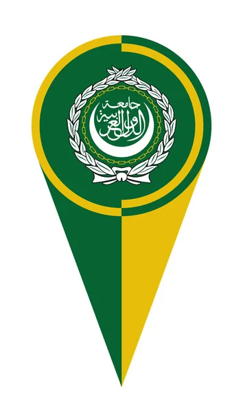 Arabförbundets Karta Pekare Pin Ikon Plats Flagga Markör — Stock vektor
