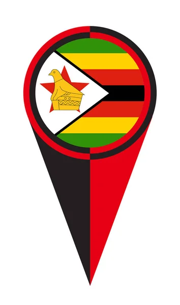 Zzimbabwe Map Pointer Pin Icon Marker — стоковий вектор