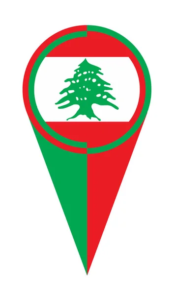 Liban Mapa Wskaźnik Pin Ikona Lokalizacja Znacznik — Wektor stockowy