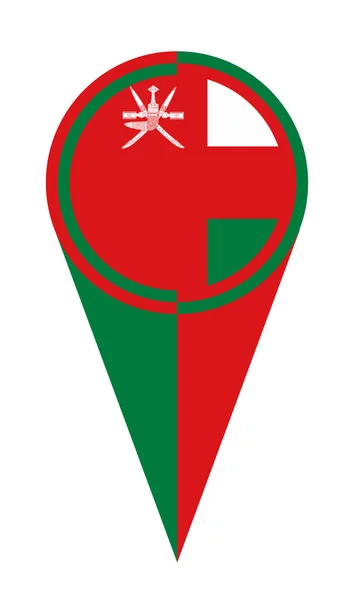 Oman Mapa Wskaźnik Pin Ikona Lokalizacja Znacznik — Wektor stockowy