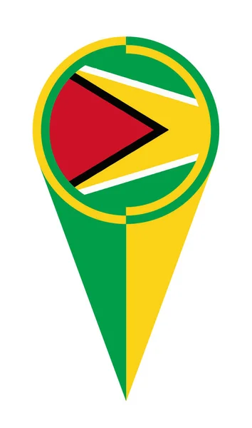 Guyana Térkép Mutató Pin Ikon Helyét Zászló Marker — Stock Vector