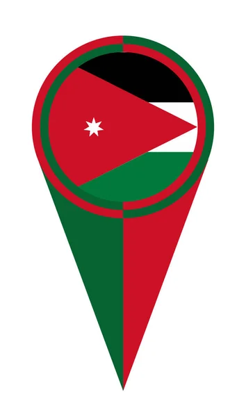 Jordania Mapa Wskaźnik Pin Ikona Lokalizacja Znacznik — Wektor stockowy