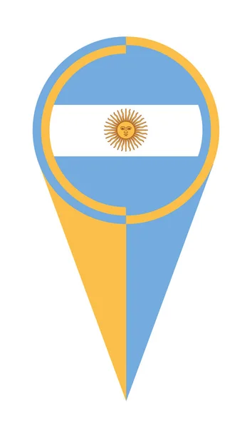 Argentina Map Pointer Pin Icon Location Flag Marker — Stock Vector