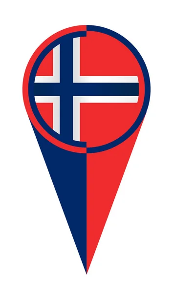 Norwegian Map Pointer Pin Icon Marker — стоковий вектор