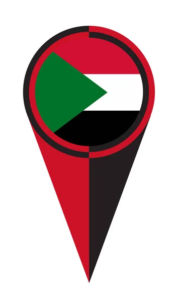 Sudan Mapa Wskaźnik Pin Ikona Lokalizacja Znacznik — Wektor stockowy