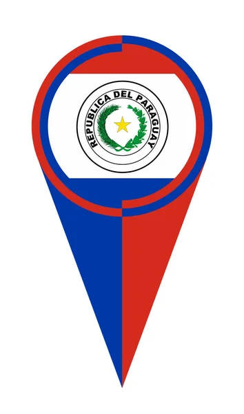 Paraguay Mappa Puntatore Pin Icona Posizione Flag Marker — Vettoriale Stock