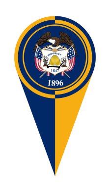 Utah eyaleti harita işaretleyici simge konumu bayrak işaretleyici