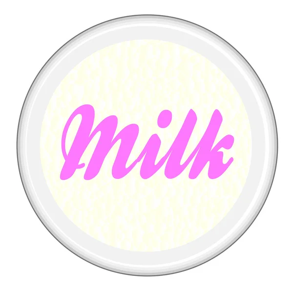 Bovenaanzicht Van Een Kopje Schuimende Melk Een Witte Achtergrond — Stockvector