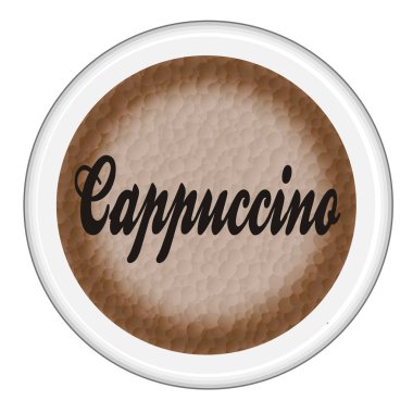 Beyaz arka planda bir fincan Cappuccino kahvesi.