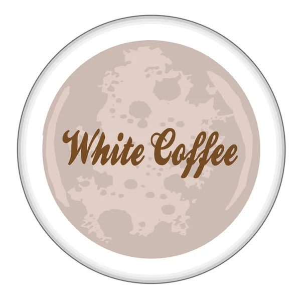 Vista Superior Uma Xícara Café Branco Sobre Fundo Branco —  Vetores de Stock