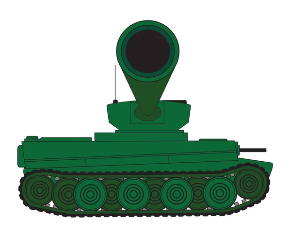 Dibujo Línea Tanque Tipo Pesado Segunda Guerra Mundial Mirando Cañón — Archivo Imágenes Vectoriales