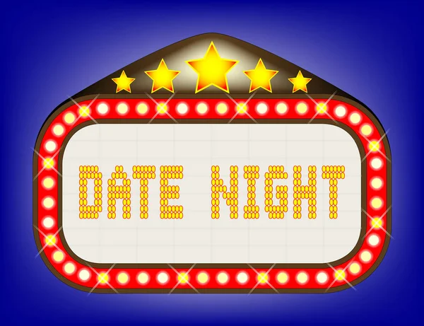 Marquee Date Night Theatre — Wektor stockowy