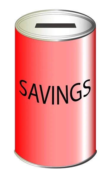 Savings red Tin Can — Stock Vector