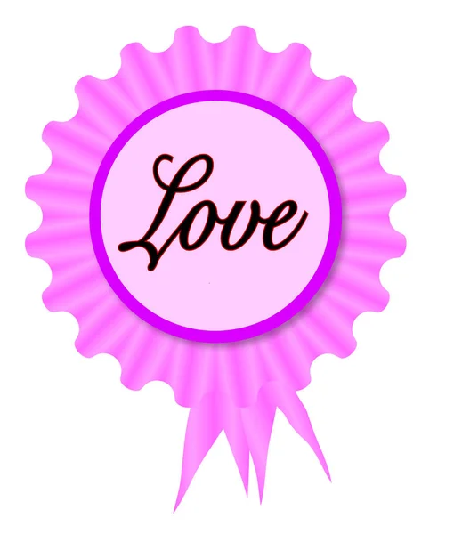 Ícone de Roseta de texto de amor — Vetor de Stock