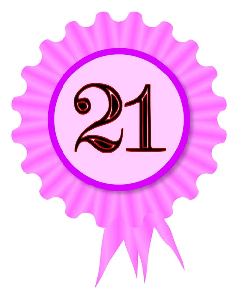 21 Texto Roseta icono de cumpleaños — Vector de stock