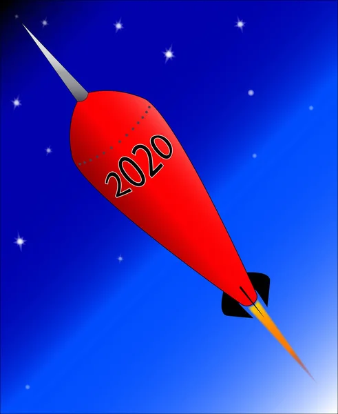 Bonne année 2020 Rocket — Image vectorielle