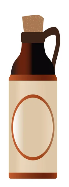 Große leere Steinflasche mit Korken und Logo — Stockvektor