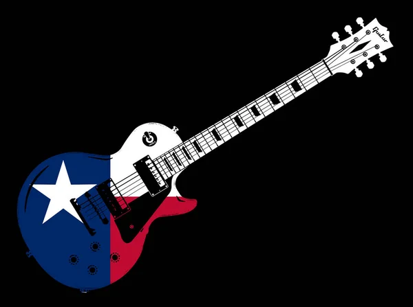 Guitarra elétrica Ícone da bandeira do Texas —  Vetores de Stock