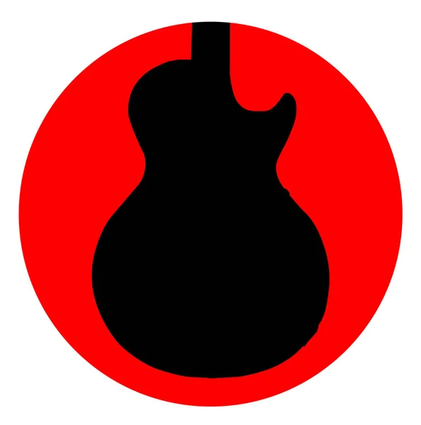 Electric Guitar Round Icon — Stock Vector