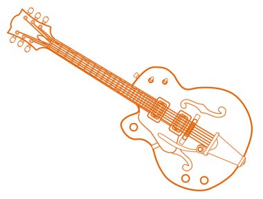 Left Handed Country and Western Guitar clipart