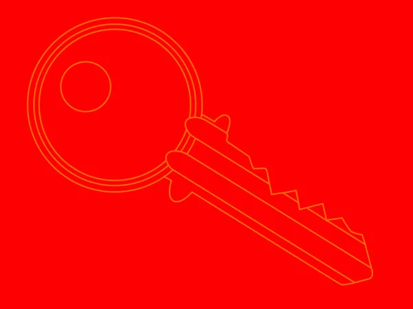 Pestillo clave fondo rojo — Vector de stock