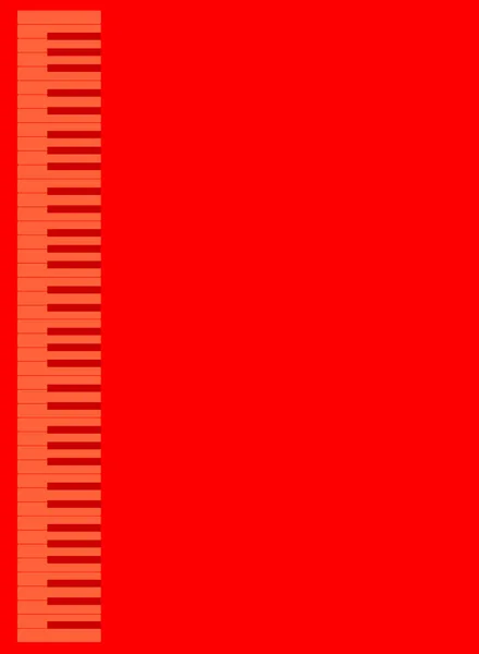 Llaves de piano rojo fondo — Vector de stock