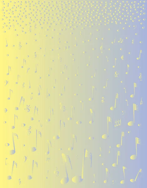 Snowing Music Notations — Stock Vector