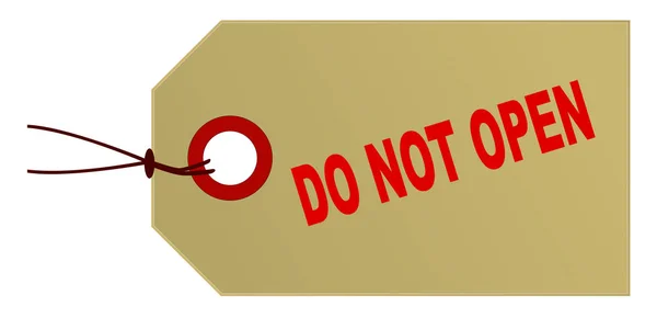 Do Not Open Marked Parcel Tag On White — Stock Vector