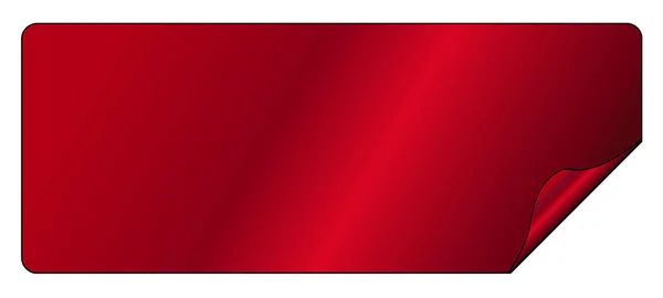空白红色金属箔标签，带角卷 — 图库矢量图片