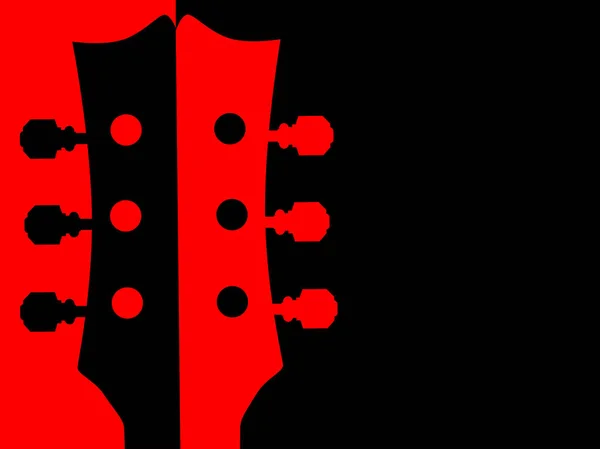Headstock Gitar Merah dan Hitam - Stok Vektor
