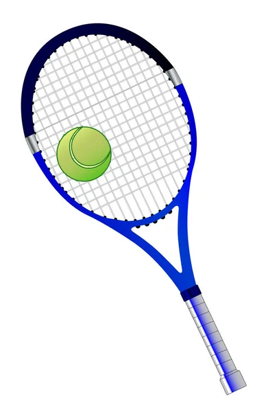 Raqueta de tenis y pelota — Vector de stock