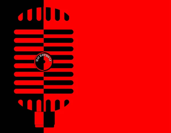 Kırmızı ve Siyah Klasik Mikrofon Arka Plan — Stok Vektör