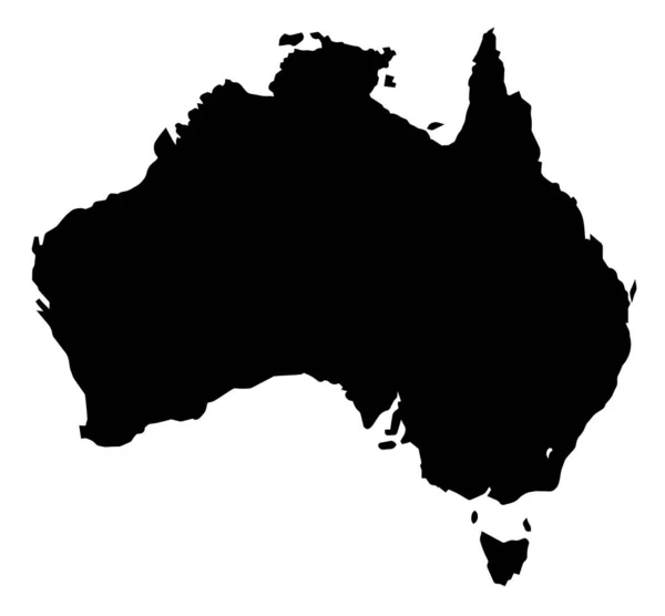 澳大利亚 黑色剪影地图 — 图库矢量图片