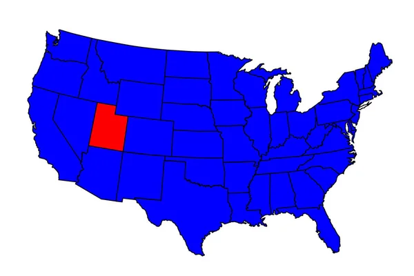 State of Utah Location — Stock Vector