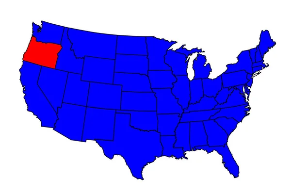 Estado de Oregon Localização —  Vetores de Stock