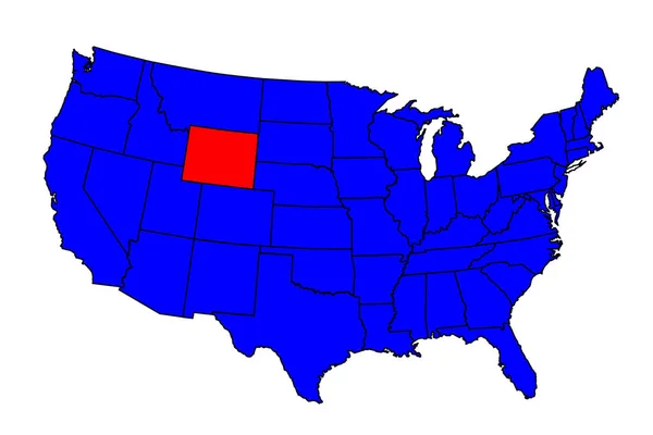 Estado de Wyoming Ubicación — Archivo Imágenes Vectoriales