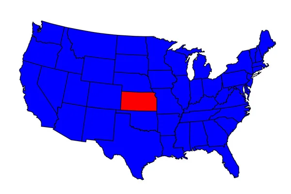 État du Kansas Locatiom — Image vectorielle