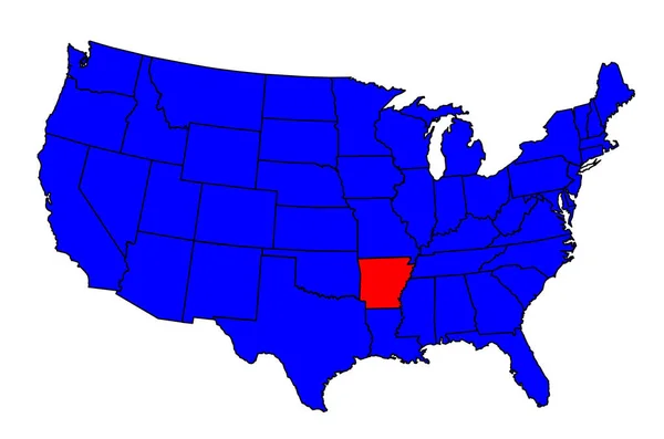 État de l'Arkansas Position — Image vectorielle