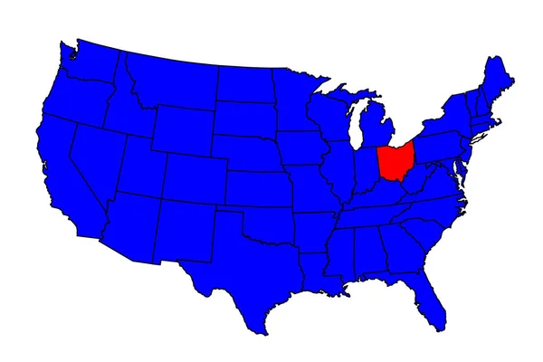 State of Ohio Location — Stock Vector