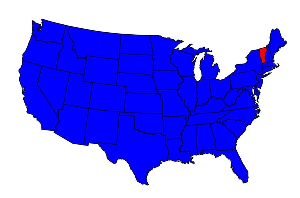 État du Vermont Emplacement — Image vectorielle